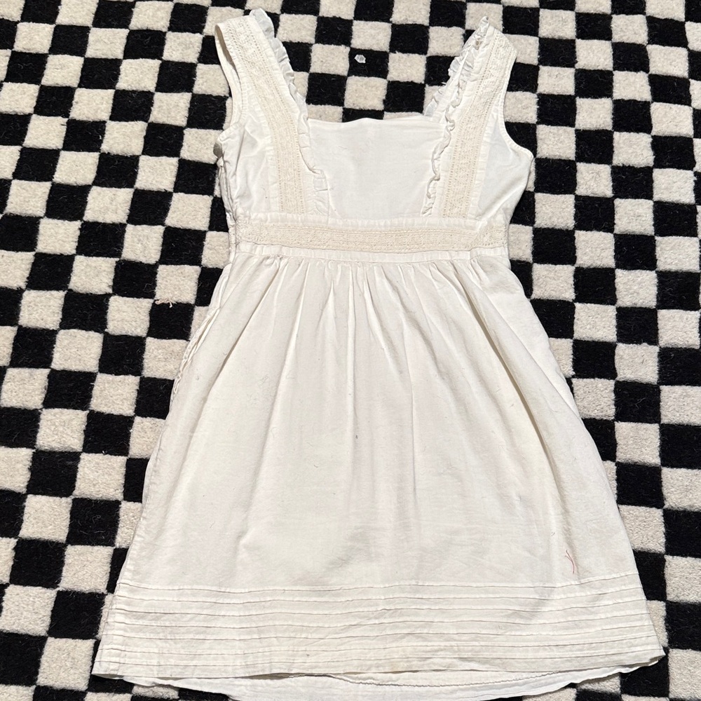 Maeve White lace sleeveless mini dress